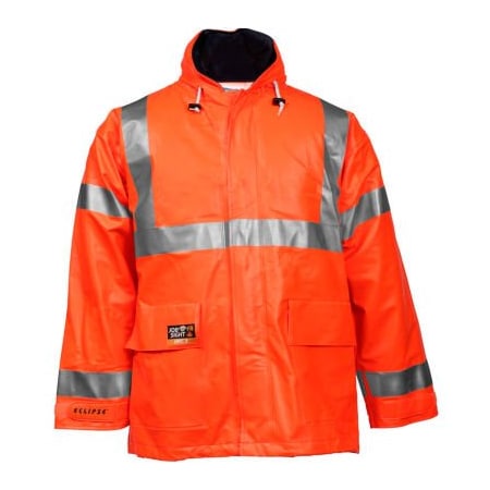Tingley Tingley Eclipse Hi-Visibility FR Hooded Jacket, Zipper, Fluorescent Orange/Red, L J44129.LG